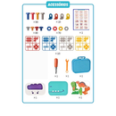 Maleta Blocos de Montar Educacional Montessori 283 Peças - Dinossauro