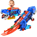 Caminhão Transporte Dinossauro T-Rex Ultimate Cegonha Pista Carrinhos Maleta